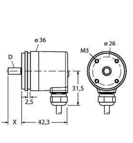 Turck Absoluter Drehgeber Singleturn RS-06S6S-8B12B-C 1M