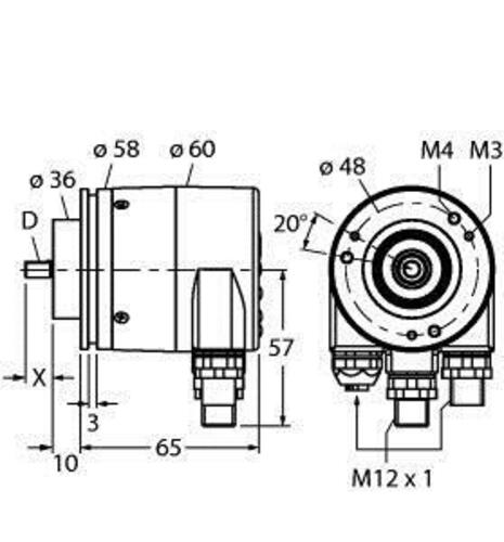 Turck Absoluter Drehgeber Singleturn RS-25S6C-9A16B-R3M12