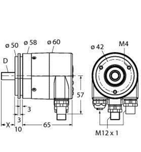 Turck Absoluter Drehgeber Singleturn RS-25S6S-9A16B-R3M12