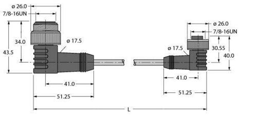 Turck Versorgungsleitung PVC WSM-WKM61-5M