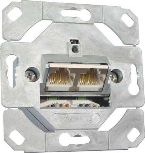 Metz Connect Anschlussdose,Kat.6 2xRJ45,Up0 TN E-DATC6-2Up0