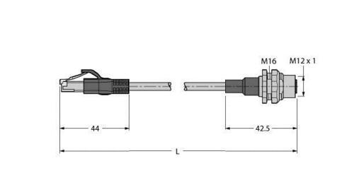 Turck Leitung für Industrial Ethernet RJ45SFKSDD44145.5M