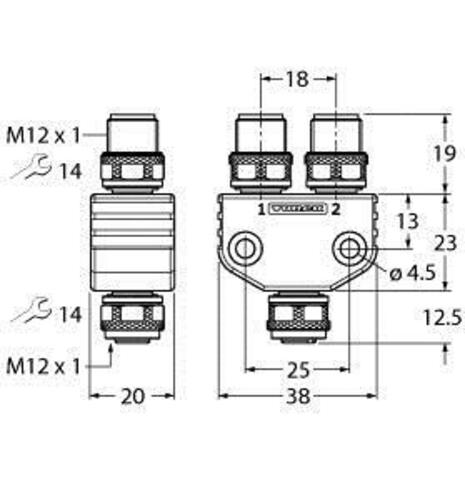 Turck Zweifachverteiler VB2-FKM5- #6936821