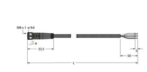 Turck Aktuator- u. Sensorleitung PUR PKG4M-100/TXL