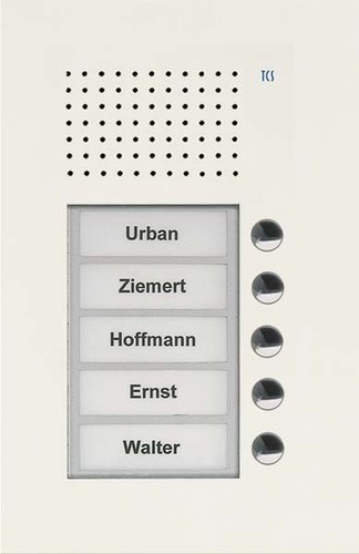 TCS Tür Control Audio Außenstation PUK 5 Tasten 1spaltig UP w PUK05/1-WS