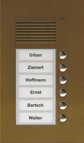 TCS Tür Control Audio Außenstation PUK 6 Tasten 1spaltig UP b PUK06/1-EB