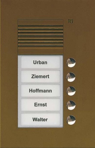 TCS Tür Control Audio Außenstation PUK 5 Tasten 1spaltig UP b PUK05/1-EB