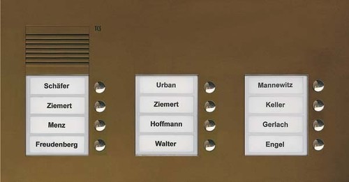 TCS Tür Control Audio Außenstation PUK 12 Tasten 3-spaltig UP PUK12/3-EB