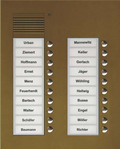 TCS Tür Control Audio Außenstation PUK 20 Tasten 2-spaltig UP PUK20/2-EB