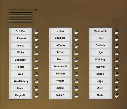 TCS Tür Control Audio Außenstation PUK 30 Tasten 3-spaltig UP PUK30/3-EB