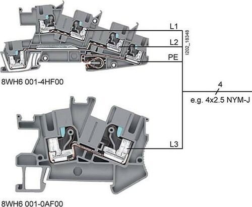 Siemens Dig.Industr. Installationsklemme 2,5qmm,grau,L/L/PE 8WH6001-4HF00