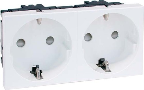 Peha SCHUKO-Steckdose 2-fach weiß 16A 250V 2-pol. D 6212.02 EMS SI