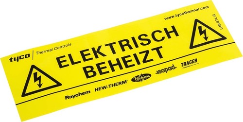 nVent Thermal Aufkleber -Elektrisch beheizt- LAB-ETL-DE