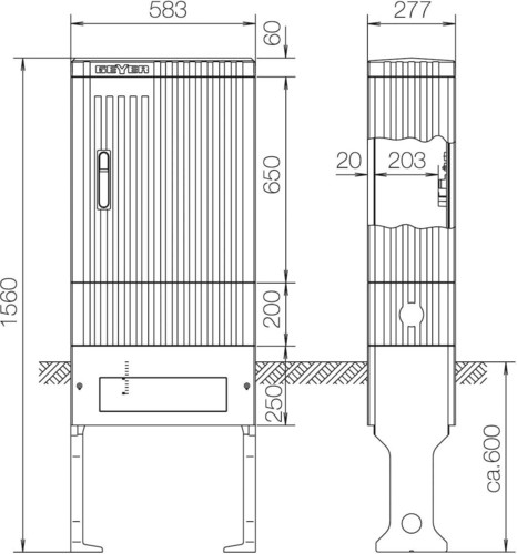 ABN Anschlusssäule leer SL155