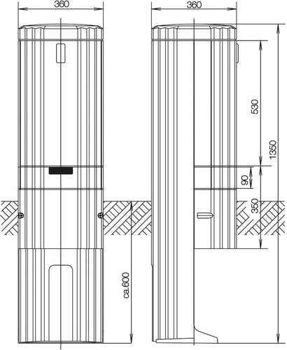 ABN Freiluftsäule aus FB1BH3,H=1350mm SL135A