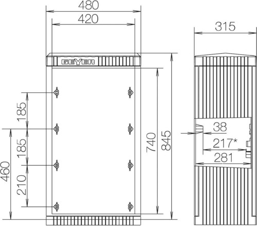 ABN Kabelverteilerschrank FB1, BH5,Gr.00/845mm SL084