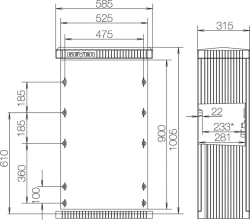 ABN Kabelverteilerschrank FB2,BH6,Gr.0/1005 SL100