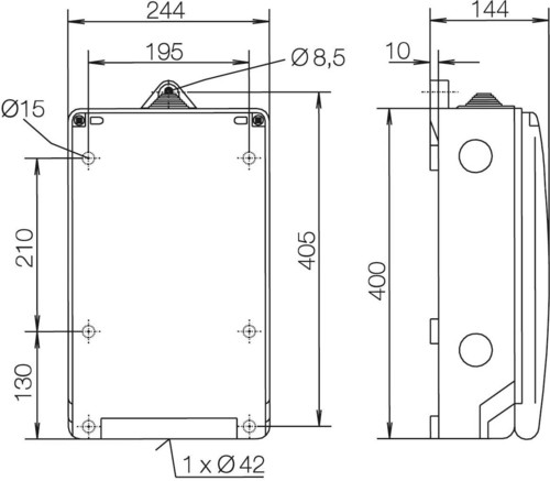 ABN Hausanschlusskasten NH00, 2 x 10-50qmm HS434C