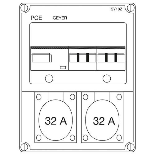 ABN Steckdosenkombi 1xCEE 32A,1xCEE 16A SY18Z