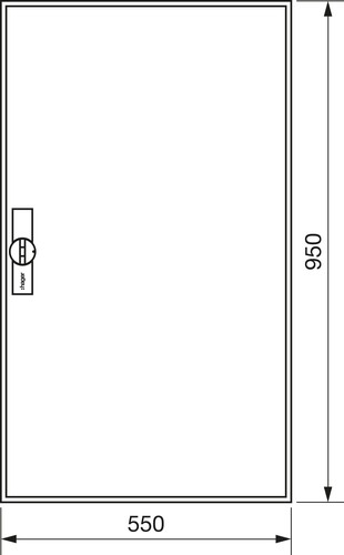 Hager Zählerschrank,universZ 950x550x205,IP44 ZB22S