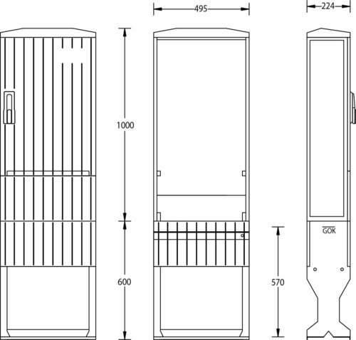 uesa Flachschrank 1000x495x224mm A070-1000