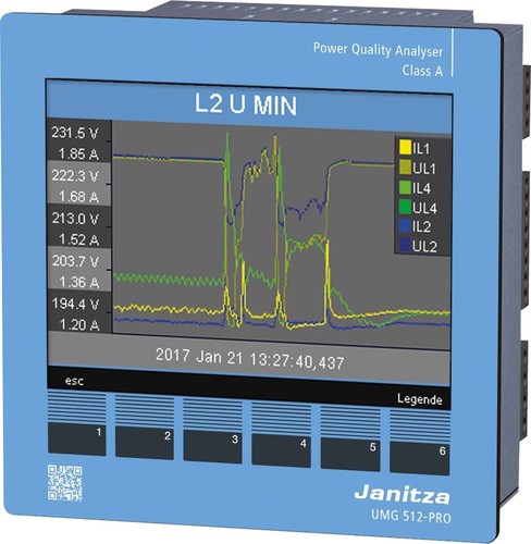 Janitza Electronic Spannungsqualitäts-Analys. 48-110VAC/24-150VDC UMG 512 #5217003