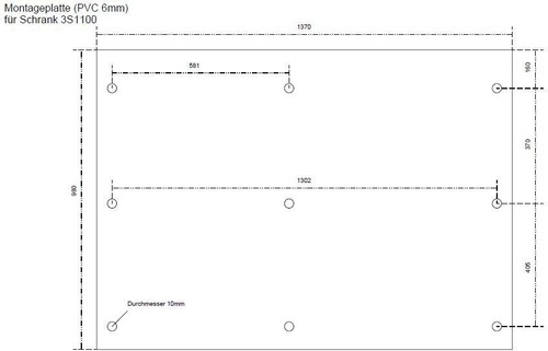 GSAB Elektrotechnik Montageplatte 3S1100,PVC 6mm 3M1100