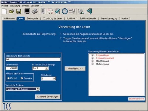 TCS Tür Control Anwenderprogramm f.Zutrittskontrolle PCITACC-0100