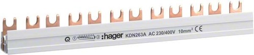 Hager Phasenschiene 2p,16qmm,12mod,Gabel KDN280A