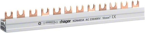Hager Phasenschiene 3P+N,10q,12mod,Gabel KDN463A