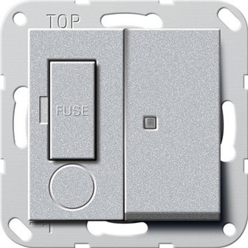 Gira Fused outlet 13A Kontroll. abschaltbar aluminium 278726