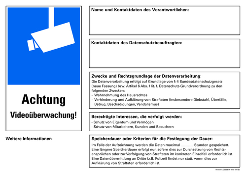 Grothe Aufkleber Videoüberwachung AKL Video DSGVO AKL Video DSGVO