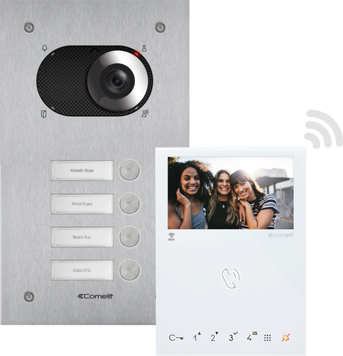 Comelit Group Vierfamilienhauskit Switch 1xMonitorMini HFWiFi KVS2014