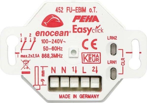 Peha Funk Empfänger UP 2 Kanal, Energiemess D 452 FU-EBIM O.T.