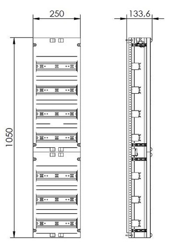 ABN Verteilerfeld 1V 7xGerätetragsch. VR17