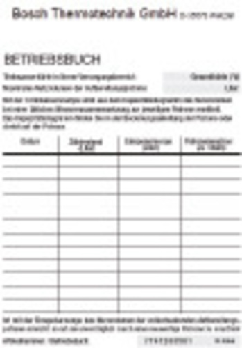 Bosch Thermotechnik Betriebsbuch Doku vollentsalztesWasser VES_B