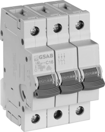 GSAB Elektrotechnik Leitungsschutzschalter 3-pol. C 16A LSS3C16