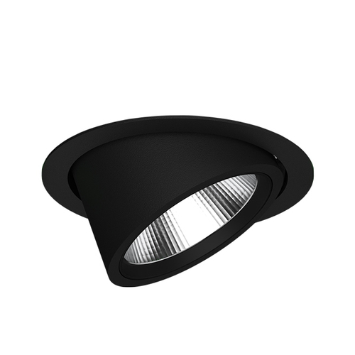 LTS Licht&Leuchten LED-Einbaustrahler 930, DALI, schwarz CSA-R502.930.FL/D.sw