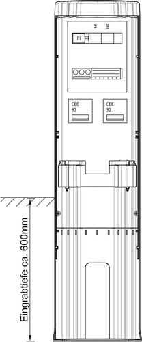 GSAB Elektrotechnik Poller rund mit Sockel HxD: 1411x360 36P1400MFP232