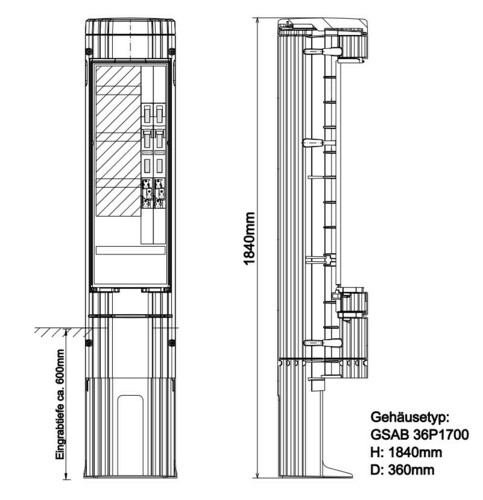 GSAB Elektrotechnik Poller HxD: 1811x360 36P1700K2LSL00