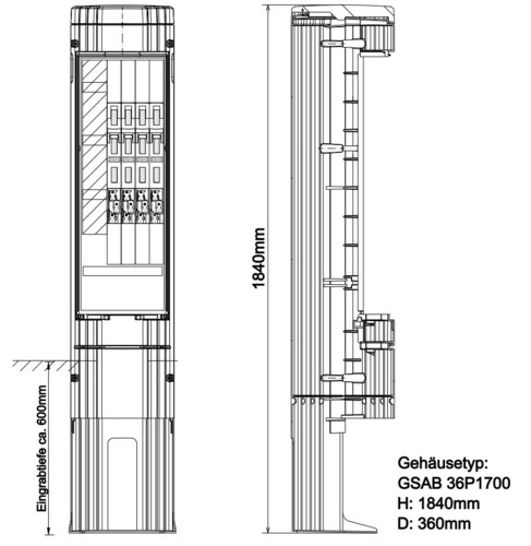 GSAB Elektrotechnik Poller HxD: 1811x360 36P1700K4LSL00