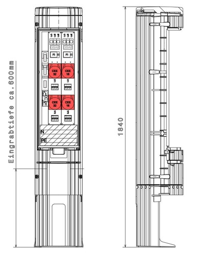 GSAB Elektrotechnik Poller HxD: 1811x360 36P1700KLSL00Sy3216
