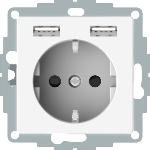 Elso Schutzkont.Steckdose m.USB Ladeg.16A/AC250V rw ELG365344