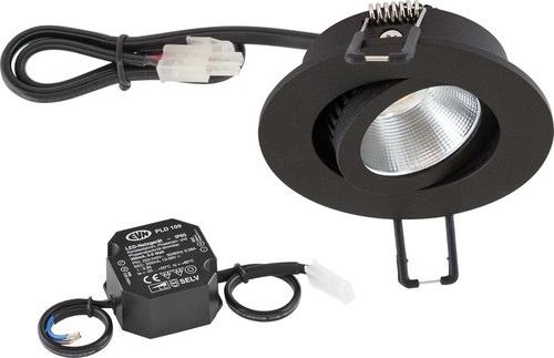 EVN Lichttechnik P-LED Deckeneinbauleuchte 3000K IP20 230V schwarz PC20N60902