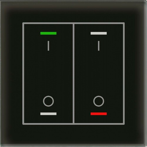 MDT technologies Glastaster II Light 2-fach RGBW, sw, schalten BE-GTL2TS.B1