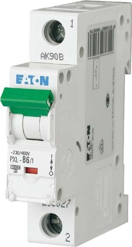 Eaton LS-Schalter m.Beschrift. B 6A, 1p PXL-B6/1