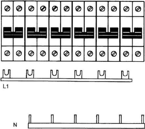 ABB Stotz S&J Kammschiene Zuleitung:1Phase+N SZ-KS9/30N