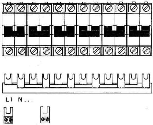 ABB Stotz S&J Sammelschienenblock Zuleitung:1Phase+N SZ-PSB56N