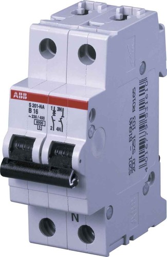 ABB Stotz S&J Sicherungsautomat 6kA 16A C 1p+N (2p) S201-C16NA