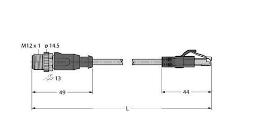 Turck Leitung für Industrial Ethernet / PROFINET RSSD-RJ45S-4416-15M